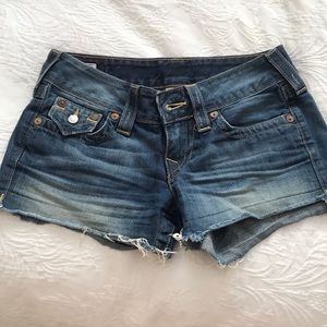 True religion cutoff denim / jean shorts